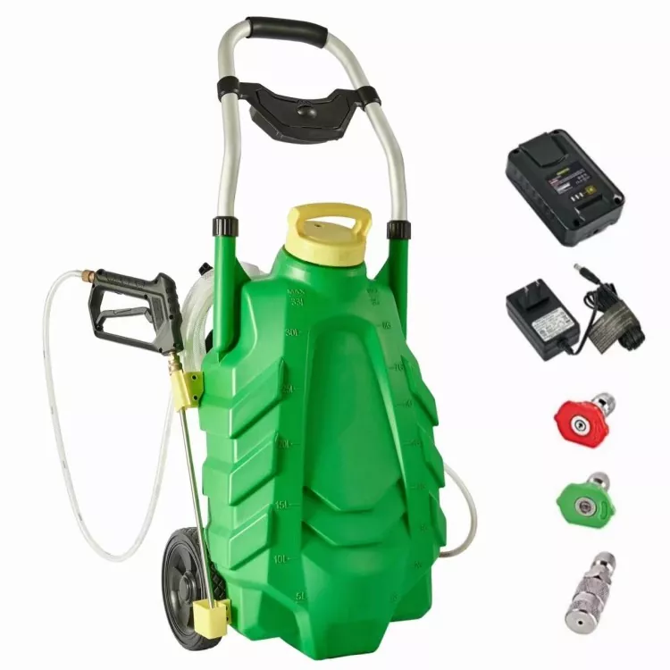 34L ホイール付き噴霧器ダイヤフラム ポンプ、18V 5.2A バッテリー付き